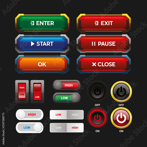 Vector Button UI Template