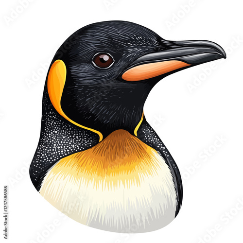 Charming Penguin Head Vector Illustration – Cute Arctic Animal Artwork
 photo