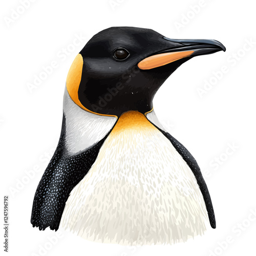 Charming Penguin Head Vector Illustration – Cute Arctic Animal Artwork
 photo