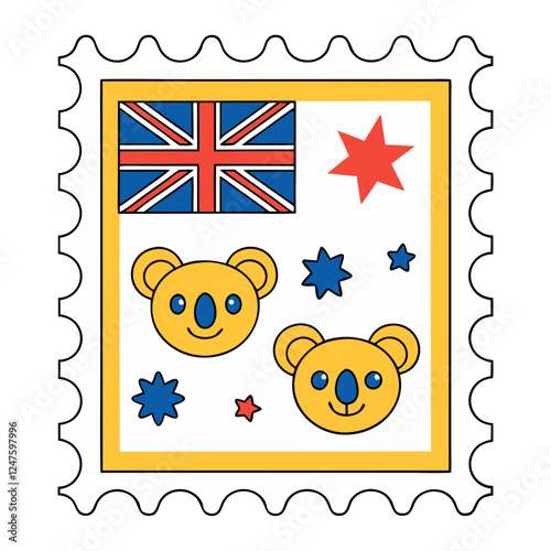 Australia Postage Stamp Illustration