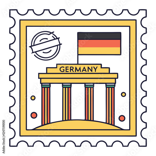 Germany Souvenir Postage Stamp Vector Illustration