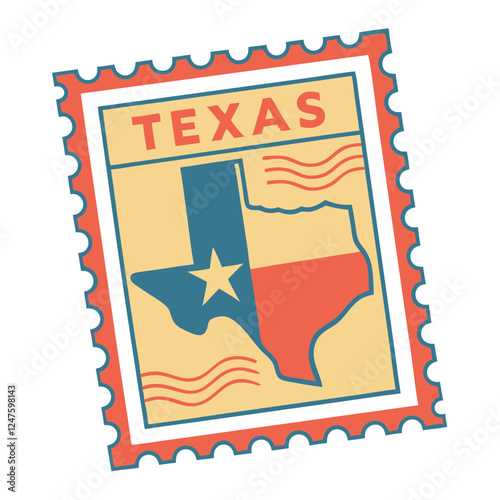 Fotografía Texas Souvenir Postage Stamp Vector Illustration