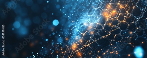 Abstract Network Digital Data Flow, Bokeh Background