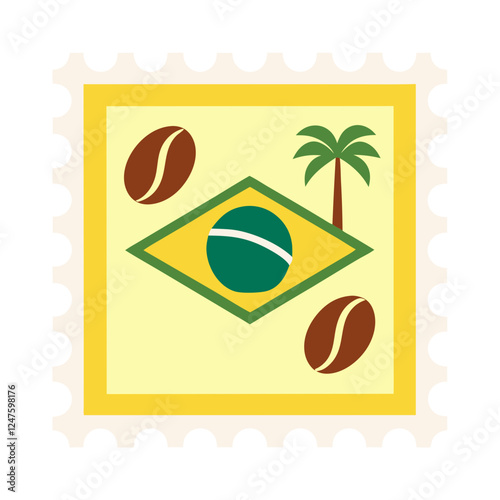 Souvenir Postage Stamp Vector Illustration