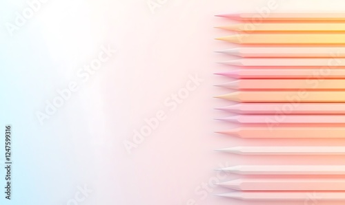 Colorful pencils create a vibrant gradient against a soft background.