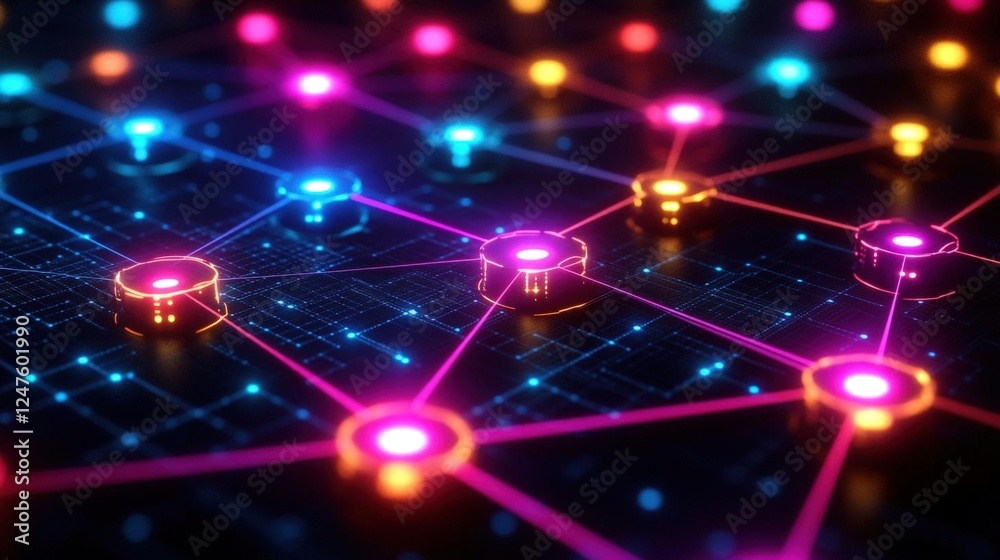 Fototapeta premium Abstract Futuristic Digital Network Design