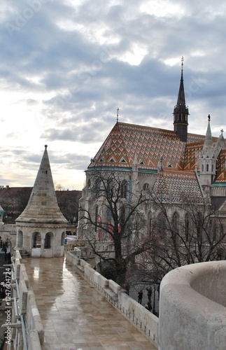 details of the cathedral  in budapest in Hungary