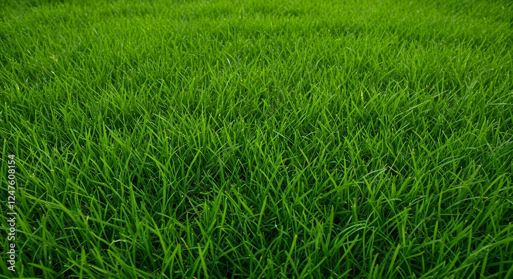 Lush green grass texture, evoking freshness and natural vitality Lush green grass texture, evoking freshness and natural vitality