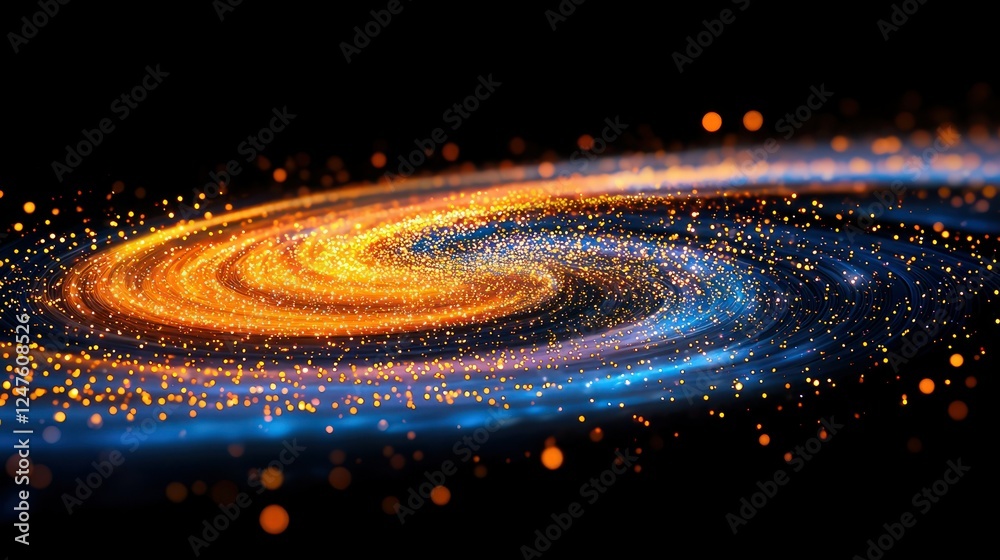 Fototapeta premium Cosmic swirl galaxy, space background, abstract art, design element