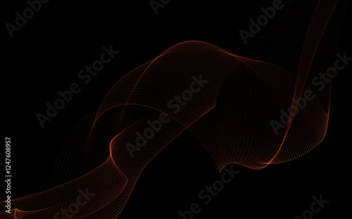 Dark abstract background with a glowing abstract waves