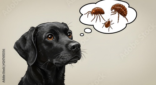 Dog's distressing dilemma, battling fleas and ticks with hopeful expression