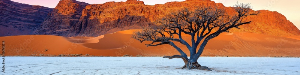 Majestic Namib Desert Landscape with Solitary Tree and Striking Red Dunes in Sossusvlei Namibia: A Stunning Natural Wonder and Travel Destination Majestic Namib Desert Landscape with Solitary Tree and Striking Red Dunes in Sossusvlei Namibia: A Stunning Natural Wonder and Travel Destination
