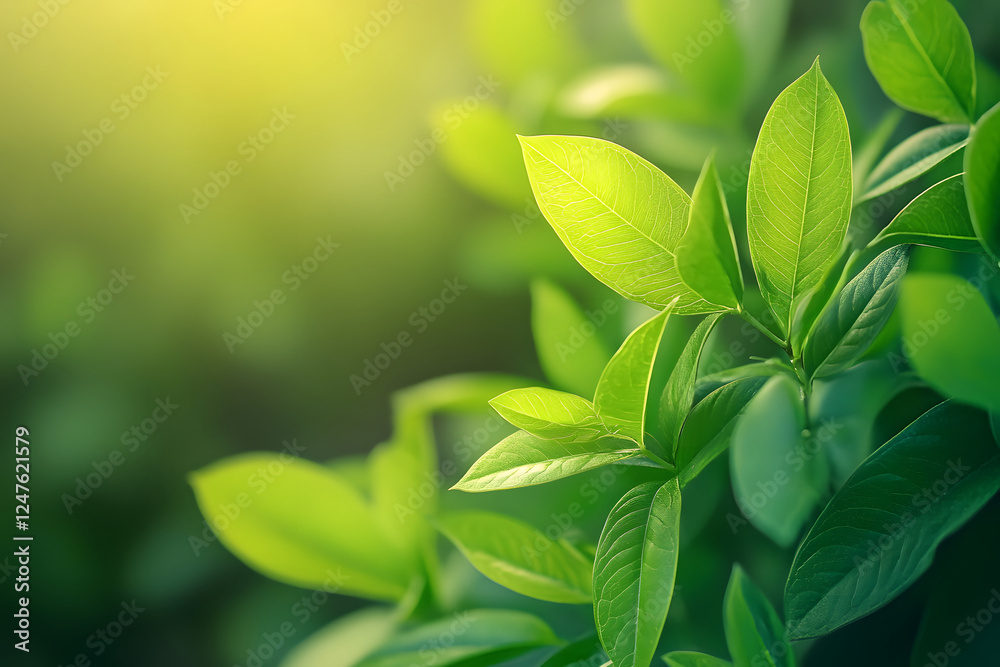 Vibrant Green Leaves Showcasing Nature's Beauty and Freshness in a Serene Setting Vibrant Green Leaves Showcasing Nature's Beauty and Freshness in a Serene Setting