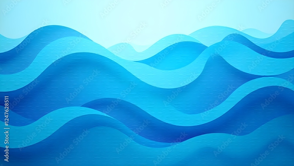 Serene blue gradient waves background for creative graphic design projects Serene blue gradient waves background for creative graphic design projects