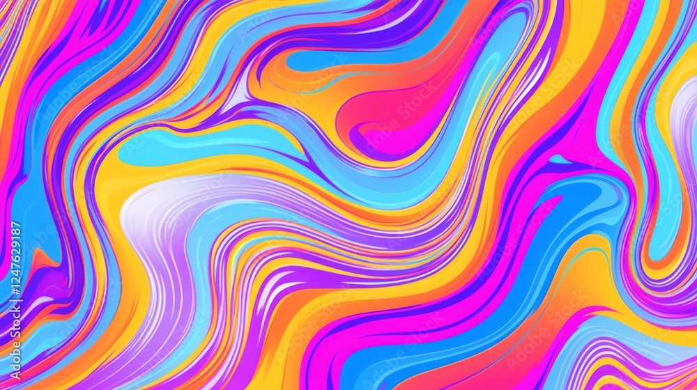 Psychedelic swirl carnival pattern with retro waves, swirls, and twirls, featuring an abstract groovy texture in a Y2K aesthetic. Psychedelic swirl carnival pattern with retro waves, swirls, and twirls, featuring an abstract groovy texture in a Y2K aesthetic.