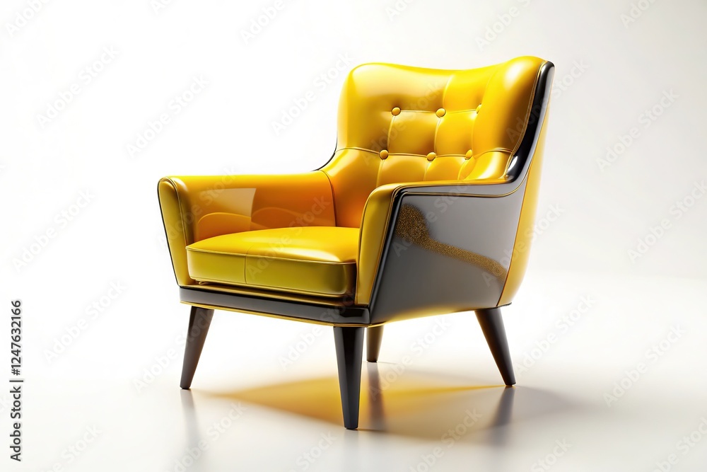 Modern Dark Yellow Black Single Chair Mockup Modern Dark Yellow Black Single Chair Mockup
