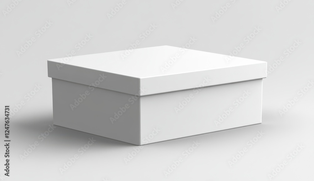 Blank white box on a plain white background, simple rectangular shape, studio lighting Blank white box on a plain white background, simple rectangular shape, studio lighting