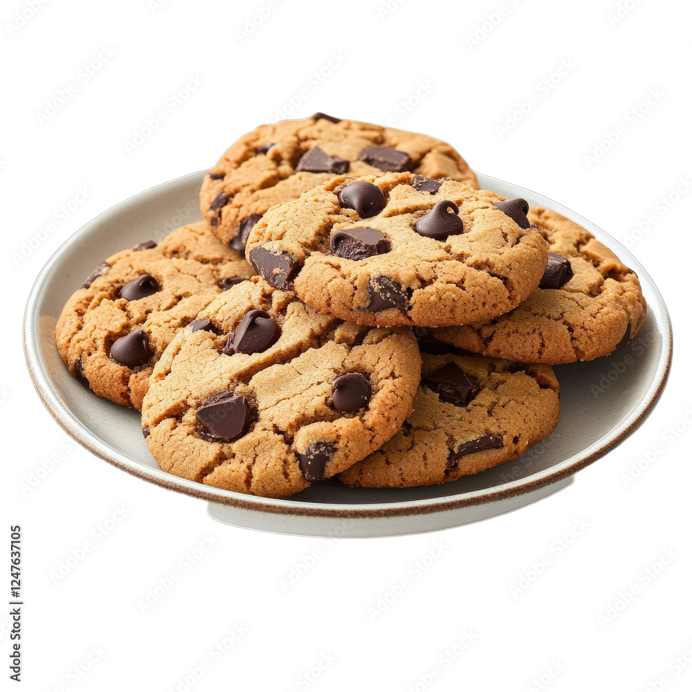 Chocolate Chip Cookies on a Plate Chocolate Chip Cookies on a Plate