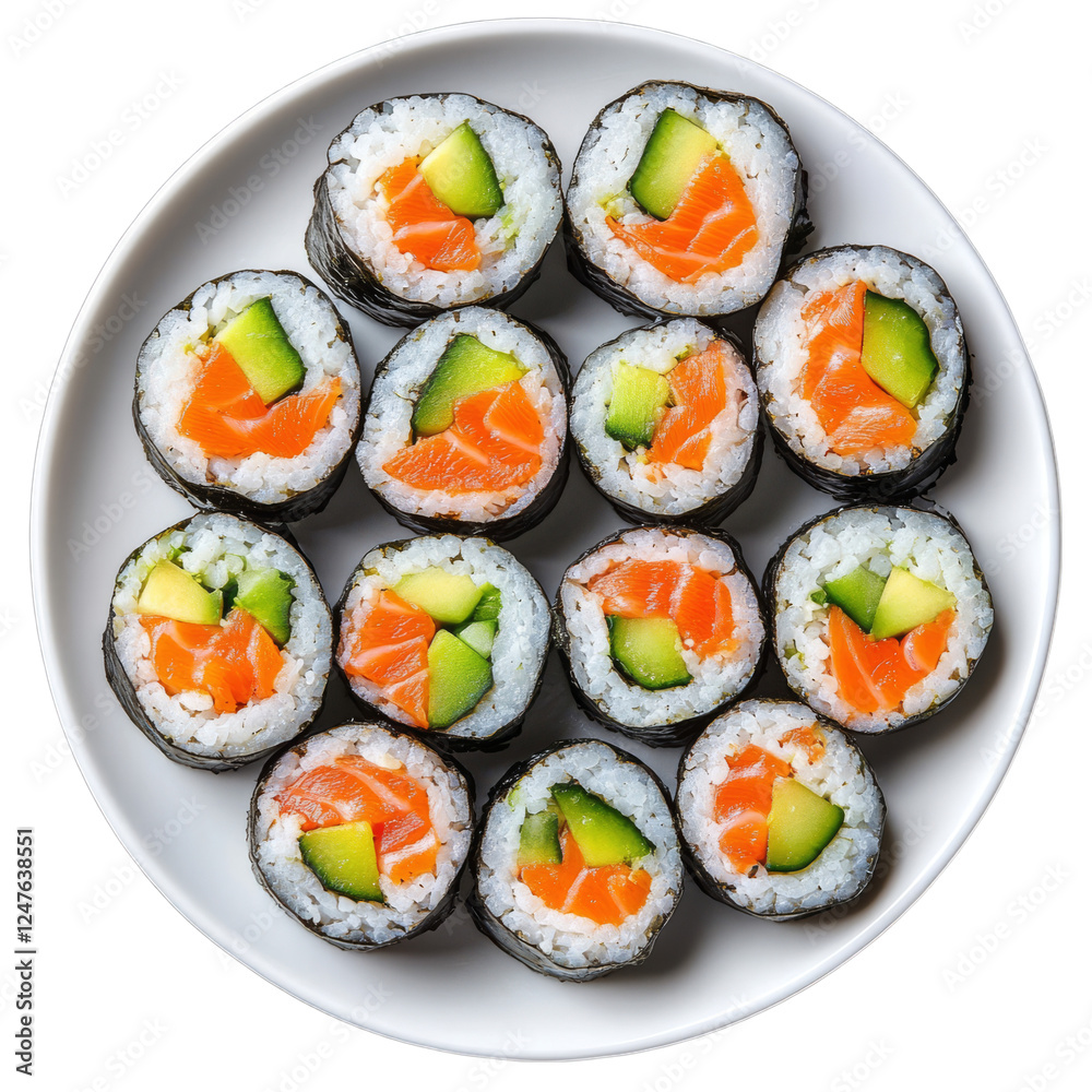 Appetizing Salmon Avocado Sushi Rolls Appetizing Salmon Avocado Sushi Rolls