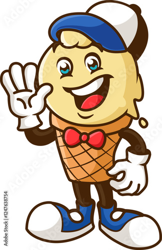 The Happy Ice Cream Cone Character