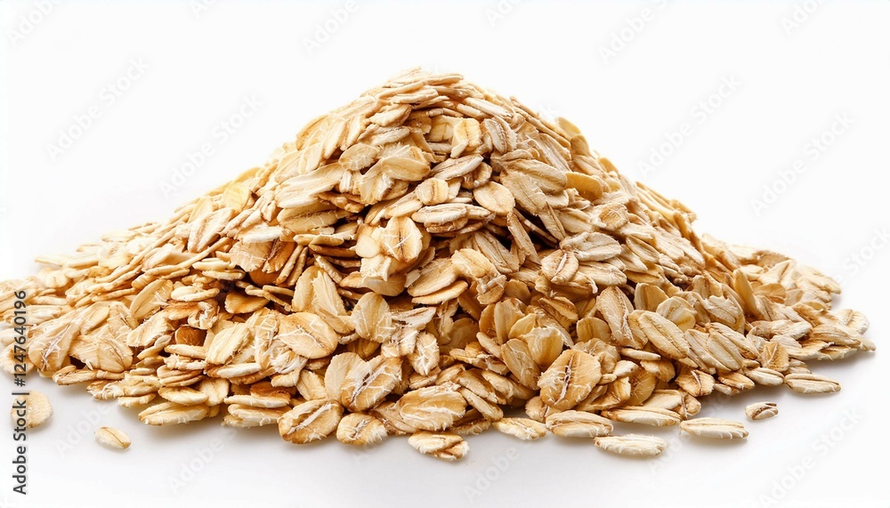oat flakes on white background oat flakes on white background