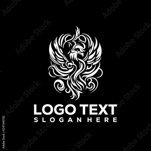 Phoenix bird stylized silhouettes icons