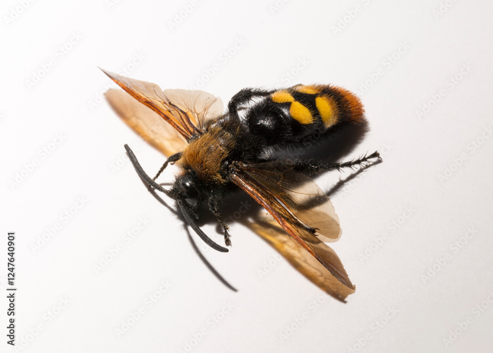 Φωτογραφία The mammoth wasp (Megascolia maculata) is a species of wasp belonging to the family Scoliidae in the order Hymenoptera