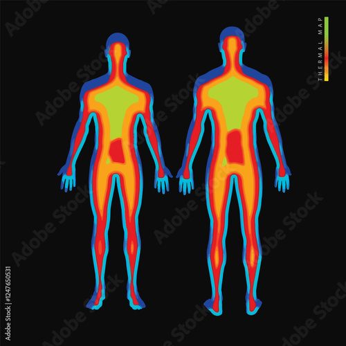 thermal map, temperature meter, body
