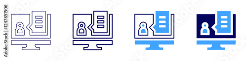 Delegate list icon in 4 different styles. Thin Line, Line, Bold Line, Duotone. Duotone style. Editable stroke