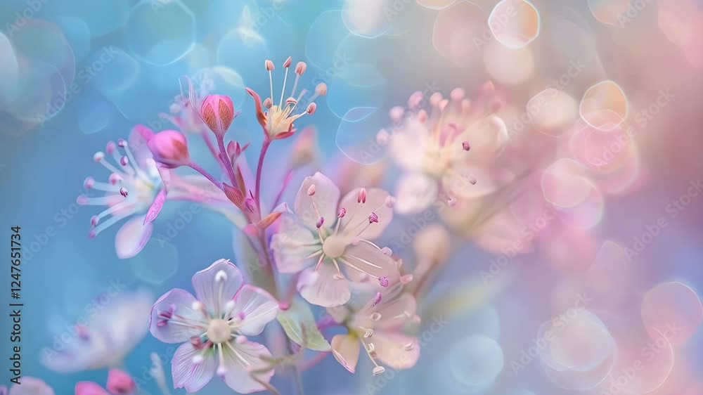 Dreamy spring cherry blossom branch with bokeh effect for Easter, Mother's Day, Women's Day, Valentine's Day and Hanami celebration. Romantic floral background with pink sakura flowers and blue sky Dreamy spring cherry blossom branch with bokeh effect for Easter, Mother's Day, Women's Day, Valentine's Day and Hanami celebration. Romantic floral background with pink sakura flowers and blue sky