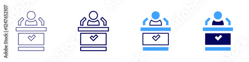 Late registration icon in 4 different styles. Thin Line, Line, Bold Line, Duotone. Duotone style. Editable stroke