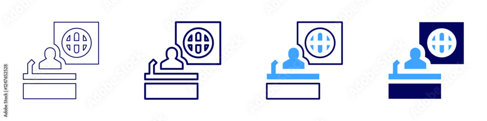 Science summit icon in 4 different styles. Thin Line, Line, Bold Line, Duotone. Duotone style. Editable stroke Science summit icon in 4 different styles. Thin Line, Line, Bold Line, Duotone. Duotone style. Editable stroke