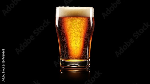 A Refreshing Pint of Beer: Golden Amber Liquid in a Glass photo