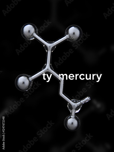 Dimethylmercury  (organomercury compound), chemical structure. photo