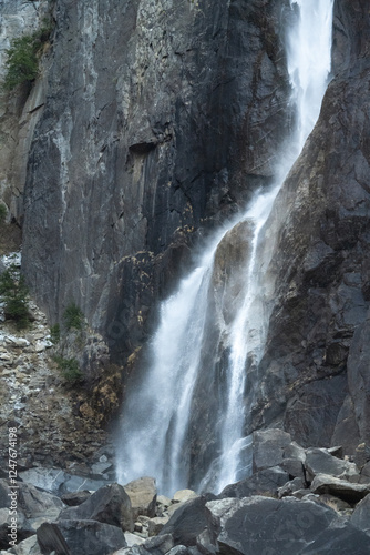 Spray from Yosemite falls in National Park 