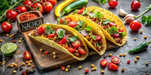 Wallpaper Mural Spicy nachos take center stage: a photographic journey through vibrant Mexican street food. Torontodigital.ca