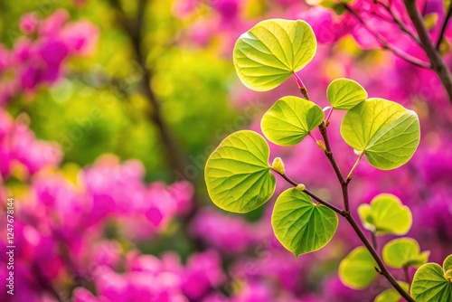 Spring's soft hues: Fothergilla and Redbud in breathtaking close-up photography. photo