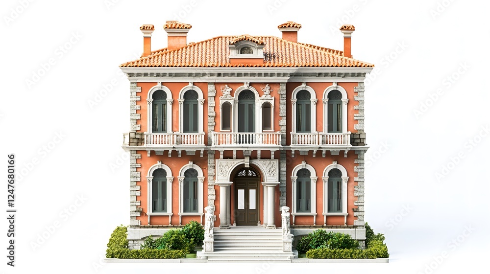 Obraz premium Whimsical Fairy-Tale Toy House Isolated In White Background