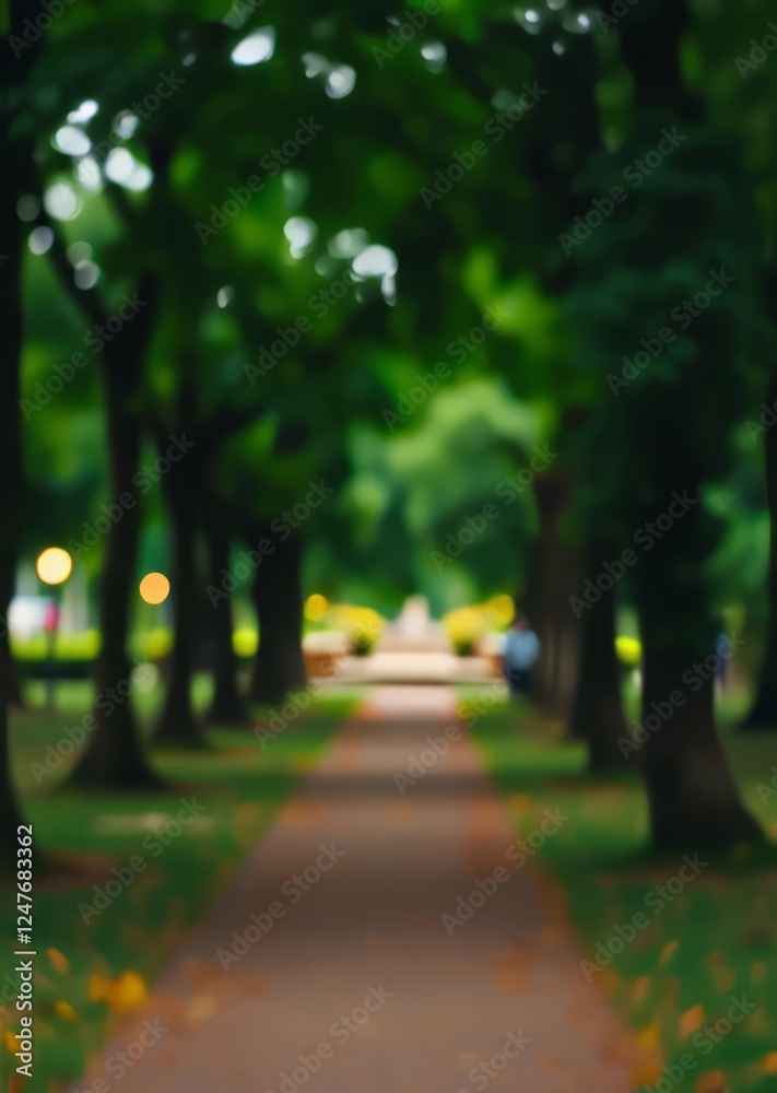 Blurred background of park bokeh green bokeh green abstract background light bright blur pattern