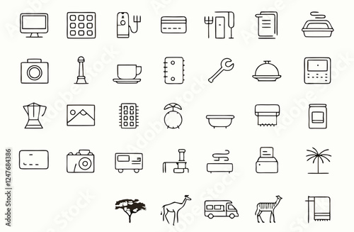 Professional Line Icons: Travel.