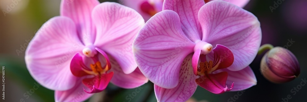 Delicate pink orchids with tiny white spots on petals, delicate, bloom, spot Delicate pink orchids with tiny white spots on petals, delicate, bloom, spot