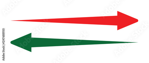 long arrow vector icon. double side left and right  straight Horizontal long arrow icon. flat style long arrow vector illustration.