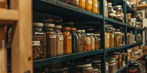 Wallpaper Mural A creative photo of an organized pantry with labeled jars and containers Torontodigital.ca