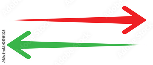 long arrow vector icon. double side left and right  straight Horizontal long arrow icon. flat style long arrow vector illustration.