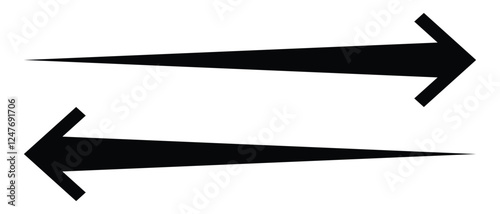 long arrow vector icon. double side left and right  straight Horizontal long arrow icon. flat style long arrow vector illustration.