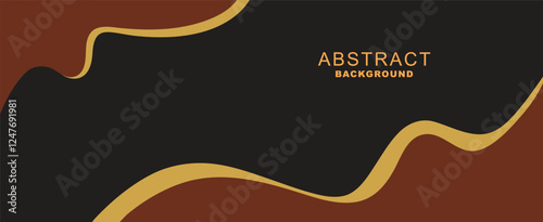 luxury premium black background with maroon red and gold lines. matt black background with some gold line mix with maroon color abstract shapes design. Maroon abstract wave shape with gold wave line