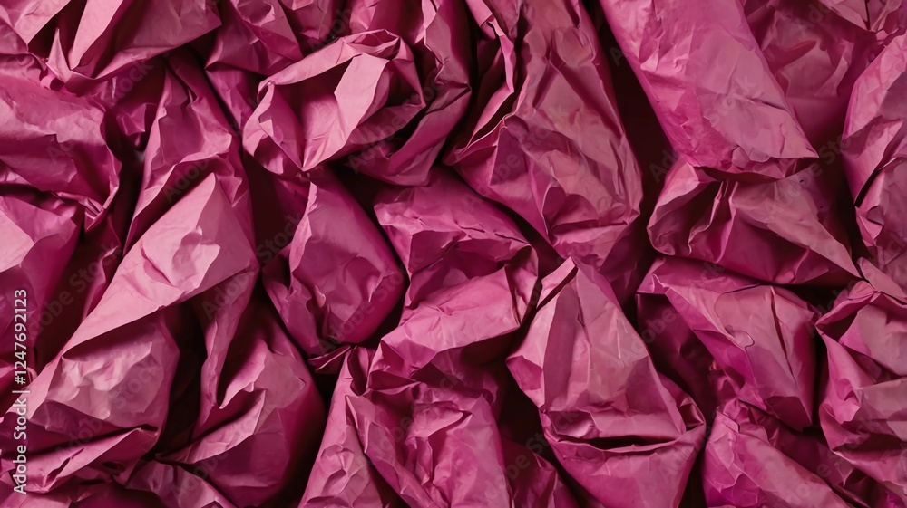 Crumpled paper Viva Magenta. Texture crumpled paper for your design. Copy space. Viva Magenta color paper. Crumpled paper Viva Magenta. Texture crumpled paper for your design. Copy space. Viva Magenta color paper.