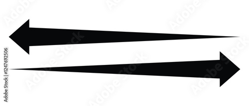 long arrow vector icon. double side left and right  straight Horizontal long arrow icon. flat style long arrow vector illustration.