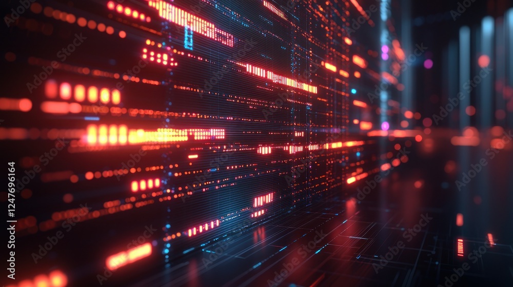 Digital data stream flowing, futuristic background (1) Digital data stream flowing, futuristic background (1)
