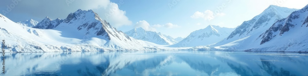 custom made wallpaper toronto digitalGlacial landscape with snow-covered mountains, frosty, serene